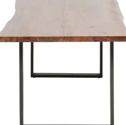 Matbord Harmony - Massivt Mörkt Trä/ Rå Stål, 180x90cm - KARE Design