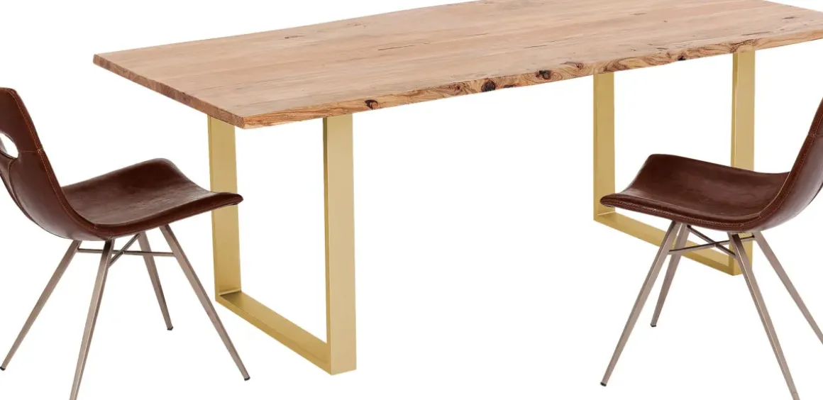 Matbord Harmony - Massivt Trä/Mässing, 200x100cm - KARE Design
