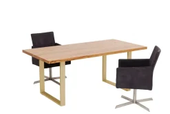Matbord Jackie - Massiv Ek/Mässing, 160x80cm - KARE Design