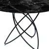 Matbord Molekular - Marmormönstrat Glas/Svart Ø120cm - KARE Design