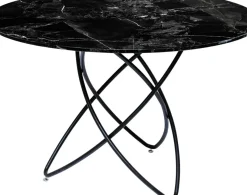 Matbord Molekular - Marmormönstrat Glas/Svart Ø120cm - KARE Design