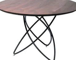 Matbord Molekular - Valnötsfaner/Svart Ø120cm - KARE Design