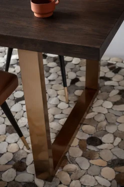 Matbord Osaka - Mörkt Trä/Borstad Mässing, 180x90cm - KARE Design