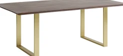 Matbord Symphony - Massivt Mörkt Trä/Mässing, 200x100cm - KARE Design