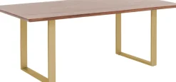Matbord Symphony - Massivt Mörkt Trä/Mässing, 200x100cm - KARE Design