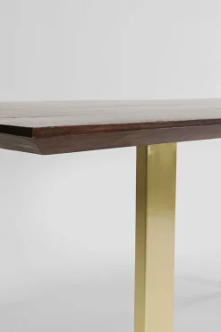 Matbord Symphony - Massivt Mörkt Trä/Mässing, 200x100cm - KARE Design