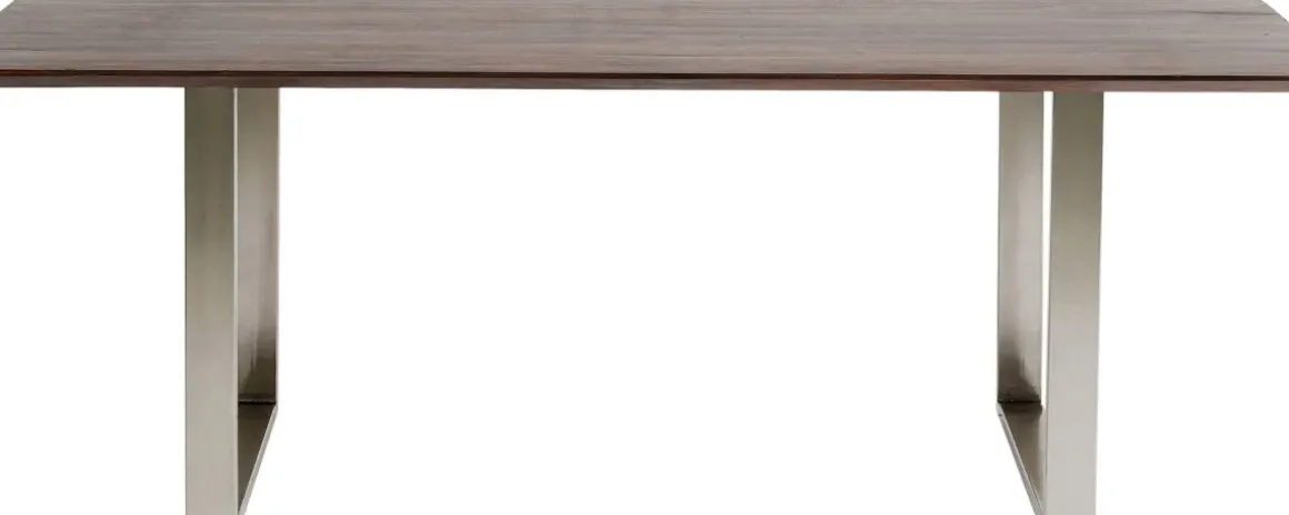 Matbord Symphony - Massivt Mörkt Trä/Krom, 200x100cm - KARE Design