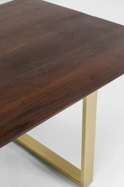 Matbord Symphony - Massivt Mörkt Trä/Mässing, 160x80cm - KARE Design