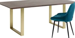 Matbord Symphony - Massivt Mörkt Trä/Mässing, 160x80cm - KARE Design