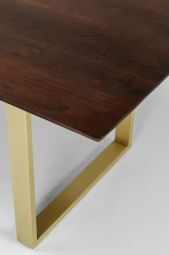 Matbord Symphony - Massivt Mörkt Trä/Mässing, 180x90cm - KARE Design