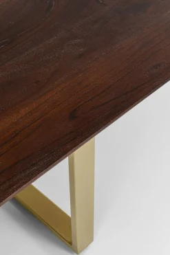 Matbord Symphony - Massivt Mörkt Trä/Mässing, 180x90cm - KARE Design