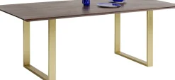 Matbord Symphony - Massivt Mörkt Trä/Mässing, 180x90cm - KARE Design