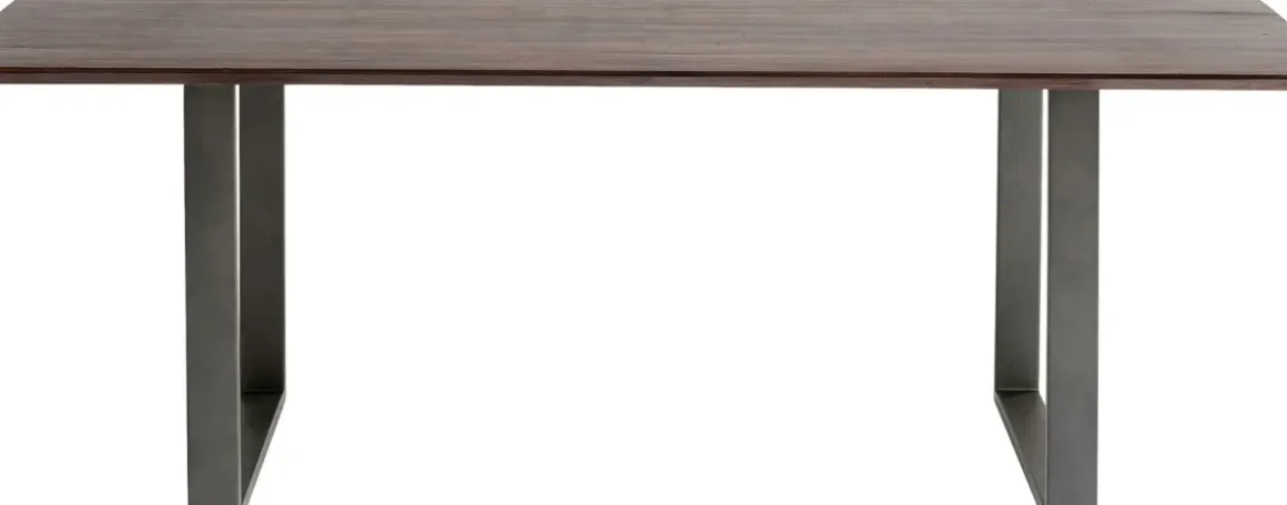 Matbord Symphony - Massivt Trä/Mörk Rå Stål, 160x80cm - KARE Design