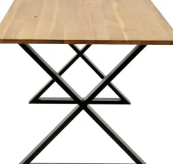 Matbord Symphony, 200x100cm - Massiv Ek/Svart Kryssben - KARE Design