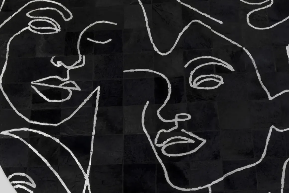 Matta Art Faces - Svart, Ø250cm - KARE Design