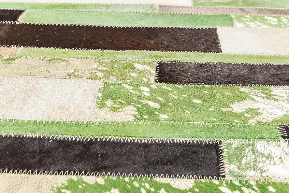 Matta Brick - Grön Patchwork Läder, 170x240cm - KARE Design