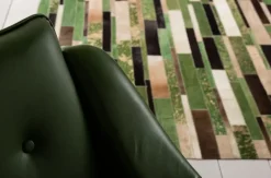 Matta Brick - Grön Patchwork Läder, 170x240cm - KARE Design