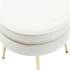 Pall Water Lily - Sittpuff i Vit Sammet, Ø50cm - KARE Design