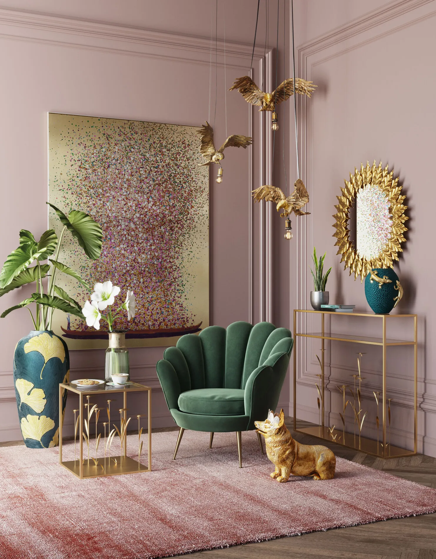 Pendel Animal Owl - Taklampa med Uggla i Guld - KARE Design