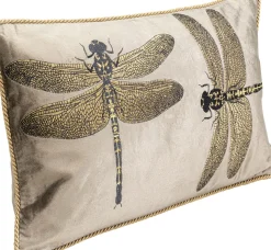 Prydnadskudde Glitter Dragonfly - Trollslända, Brun, 50x30cm - KARE Design