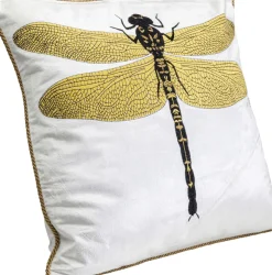 Prydnadskudde Glitter Dragonfly - Trollslända, Vit, 40x40cm - KARE Design