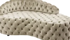 Schäslong Santa Barbara, Beige Sammet, 162cm - KARE Design
