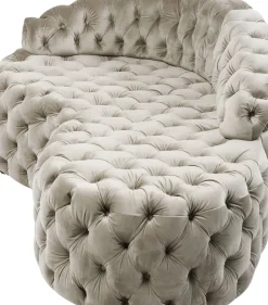 Schäslong Santa Barbara, Beige Sammet, 162cm - KARE Design