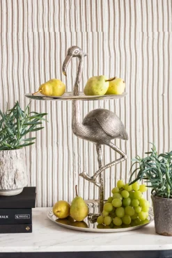 Serveringsfat Flamingo - Högt Fat, Silver - KARE Design