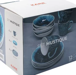 Servis Mustique Blå Keramik, 12-delar - KARE Design