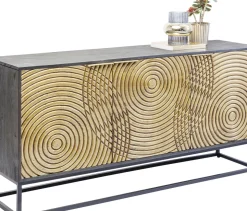 Sideboard Circulo - Guld/Svart 3 Dörrar, 80x160cm - KARE Design
