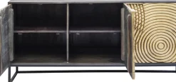 Sideboard Circulo - Guld/Svart 3 Dörrar, 80x160cm - KARE Design