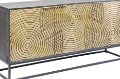 Sideboard Circulo - Guld/Svart 3 Dörrar, 80x160cm - KARE Design