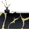 Sideboard Cracked - Svart/Guld, 4 Dörrar, 80x165cm - KARE Design