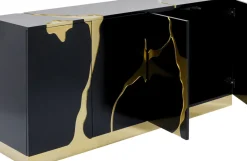 Sideboard Cracked - Svart/Guld, 4 Dörrar, 80x165cm - KARE Design