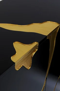 Sideboard Cracked - Svart/Guld, 4 Dörrar, 80x165cm - KARE Design