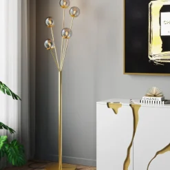 Sideboard Cracked - Vit/Guld, 4 Dörrar, 80x165cm - KARE Design