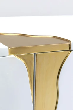 Sideboard Cracked - Vit/Guld, 4 Dörrar, 80x165cm - KARE Design