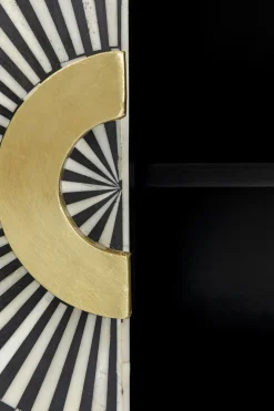 Sideboard Electro - Svart/Mässing 4 Dörrar, 80x160cm - KARE Design