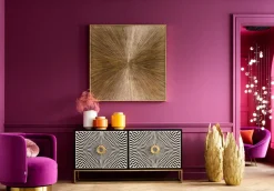 Sideboard Electro - Svart/Mässing 4 Dörrar, 80x160cm - KARE Design