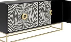 Sideboard Electro - Svart/Mässing 4 Dörrar, 80x160cm - KARE Design