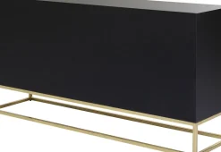 Sideboard Electro - Svart/Mässing 4 Dörrar, 80x160cm - KARE Design