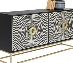 Sideboard Electro - Svart/Mässing 4 Dörrar, 80x160cm - KARE Design