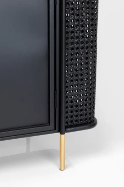 Sideboard Fence - Svart, Glas, Guld, 120x70cm - KARE Design