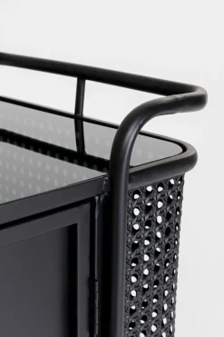 Sideboard Fence - Svart, Glas, Guld, 120x70cm - KARE Design