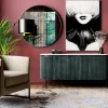 Sideboard Glenn - Mörkgrå Trästruktur/ Marmor, 75x160cm - KARE Design