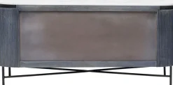 Sideboard Glenn - Mörkgrå Trästruktur/ Marmor, 75x160cm - KARE Design