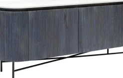 Sideboard Glenn - Mörkgrå Trästruktur/ Marmor, 75x160cm - KARE Design