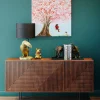 Sideboard Grooves - Mörkt Trä 3 Dörrar, 79x164cm - KARE Design