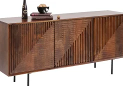 Sideboard Grooves - Mörkt Trä 3 Dörrar, 79x164cm - KARE Design