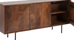 Sideboard Grooves - Mörkt Trä 3 Dörrar, 79x164cm - KARE Design
